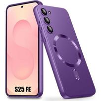 Coque Silicone - BOOLING - pour Samsung Galaxy S25 FE - Anti-Rayures avec Cercle Magnétique - Violet violetinė