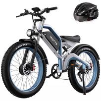 Elektrinis dviratis suaugusiems DUOTTS 26  750Wx2 variklis Visureigis Ebike Didžiausias greitis 45 km/h Pilna pakaba 20AH Hidrauliniai stabdžiai 7 pavaros N26 L mėlyna