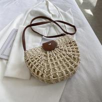 „Yogodlns“ nauji vasariniai rotango krepšiai, moteriški balniniai šiaudiniai pečių krepšiai, rankų darbo „crossbody“ rankinės Moteriškos rankinės, austos „Bohemia“ sankaba 25*7*17cm smėlis
