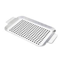 Efficient Stainless Steel Grill Pans For Outdoor BBQ With Perforated Design And Handle Ideal For Vegetables Fish Meat S