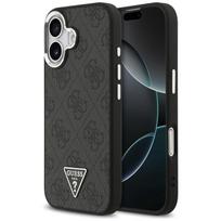 GUESS 4G Triangle Logo MagSafe Case for iPhone 17, black and silver