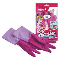 York Rosie Scented Rubber Gloves, Pink, Size M