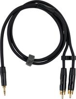 Fuj:tech 3.5 mm TRS male to 2 x RCA male adapter cable, 1 m, black (3.5 mm TRS - 2 x RCA, 1 m)