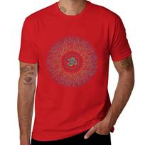 Pranava Yoga. Shanti Om. Mandala T-Shirt summer clothes oversizeds anime t shirts for men cotton S