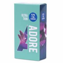 Natūralių pojūčių prezervatyvai Adore Ultra Thin, 12 vnt.