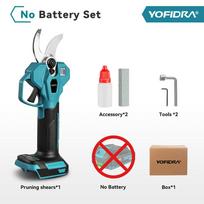 Yofidra 32 mm bešepetis elektrinis genėjimo sekatorius be laido 2 pavaros sodo vaismedžių bonsai žirklės įrankiai, skirti Makita akumuliatoriaus kontaktui NO Battery