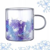 Terminis puodelis su augalų elementais, violetinis, 300 ml