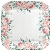 Elegantiškos popierinės lėkštės vestuvių pobūviui, komunijai, povas 23 cm 8 vnt., Elegantiškos popierinės lėkštės vestuvių pobūviui, komunijai, povas 23 cm 8 vnt.