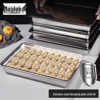 Maidekai stačiakampė maisto padėklas su dangčiu, pagamintas iš 304 nerūdijančio plieno
