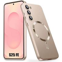 Coque Magnétique - BOOLING - pour Samsung Galaxy S25 FE - Silicone Anti-Rayures - Doré auksas