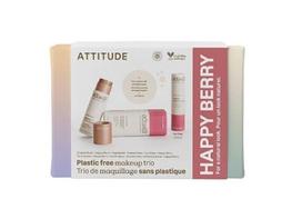 Dekoratyvinės kosmetikos rinkinys Attitude Oceanly Happy Berry moterims: skaistalai Happy Berry, 8,5 g + švytėjimo suteikianti priemonė Sunset Glow, 8,5 g + lūpų blizgis Happy Berry, 3,4 g