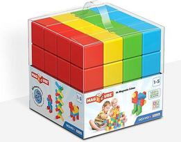 "Geomag Magicube" - 64 kubeliai - magnetinis konstruktorius vaikams - žalioji linija - mokomasis žaidimas, pagamintas iš 100 % perdirbto plastiko