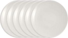 "Villeroy & Boch Newmoon" pusryčių lėkštės, baltos, 24 cm, 6 vnt., pusryčių, priešpiečių, torto, deserto lėkštės, tinkamos plauti indaplovėje, tinkamos naudoti mikrobangų krosnelėje, vakarienės lėkštės, keraminės vakarienės lėkštės, aukščiausios kokybės p