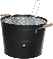 Kaemingk 73815 BBQ kibiras, geležinis, matinės juodos spalvos, skersmuo 33 x 24 cm, medžio anglių kepsninė, stovyklavietės kepsninė, balkono kepsninė, lauko kepsninė, mini kepsninė, dirbtinė oda, įvairiaspalvė