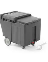 Termoizoliuotas konteinerinis termosas ledui transportuoti, mobilus ant ratukų, dangtelis. 110L
