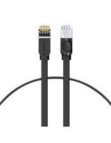 RJ45 plokščias didelės spartos Ethernet CAT6 tinklo kabelis 1 m - juodas