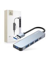 5in1 šakotuvas USB-A į USB-A USB-C skirstytuvas – pilkas