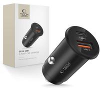 Tech-Protect CC02 35W Automobilinis Įkroviklis 2-Port USB-C / USB-A - Juodas