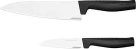 "Fiskars" peilių rinkinys, kietais ašmenimis, virėjo peilis ir daržovių peilis, elegantiškas dizainas, bendras ilgis: 33,1 cm ir 22,8 cm, nerūdijantis plienas/plastikas, 1051778