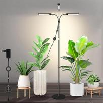 Didelė 24 V LED augalų lempa, pilno spektro su 660 nm raudona spalva, LM281B+ auginimo šviesa, laikmatis ir pritemdymas, reguliuojamas aukštis 56-178 cm, 25 cm pagrindas, 28 W, 560 µmol/m²/s @15 cm