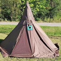 Lauko nešiojamasis vandeniui atsparus kempingo piramidės Teepee palapinė Pentagonas Suaugusiųjų Teepee palapinė su viryklės skyle