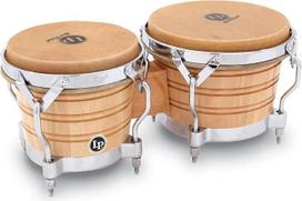 LP Latin Percussion LP813602 Generation II Wood Bongo Natural Chrome Hardware