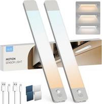 Spintos apšvietimas LED lempa su judesio jutikliu - 40 cm 2200 mAh 6500 K 4000 K 3000 K 3 spalvų temperatūros reguliuojamas apšvietimas Virtuvės apšvietimas - įkraunama spintos šviesa Laiptų apšvietimas 2 vnt.