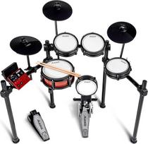 "Alesis Nitro Pro E" būgnų rinkinys su tyliomis dviejų zonų tinklinėmis pagalvėlėmis, daugiau kaip 500 autentiškų BDD garsų, "Bluetooth", "Drumeo", USB MIDI, suderinamas su "Double Kick