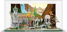 Akrilinė vitrina "Lego 10316 The Lord of the Rings Rivendell", storesnė akrilinė vitrina su skaidriu fonu, apsaugota nuo dulkių, suderinama su "Lego 10316" (tik dėžutė, be modelių)