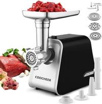 COOCHEER elektrinė 2000 W profesionali mėsmalė, "3-in-1" daugiafunkcinė mėsmalė su dešrų užpildymo, sausainių ir kebbe priedu, nerūdijančio plieno mėsos mašina su 3 smulkinimo diskais