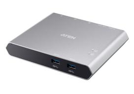 Aten | US3310-AT 2 prievadų USB-C doko jungiklis su maitinimo perdavimu