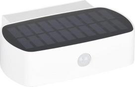 "Reality Leuchten Bilbao" R23336201 LED hibridinis saulės lauko sieninis šviestuvas, plastikinis, baltas, su 6 W LED, apšvietimas aukštyn ir žemyn, judesio jutiklis, saulėlydžio jutiklis, orientacijos šviesa