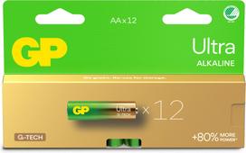 Gp Batteries GP - Ultra Alkaline Battery, Size AA, 15AU/LR6, 1.5V, 12-pack