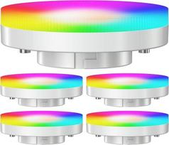 ledscom.de 5 x GX53 LED RGB lemputės, šiltai balta - šaltai balta (2900-6100 K), 6,6 W, 670 lm, 107°, protingas namas, WiFi, Alexa, matinis