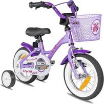 PROMETHEUS BICYCLES Vaikiškas dviratis nuo 3 metų - mergaičių dviratis 12 colių vaikiškas dviratis Mergaičių dviratis Vaikų dviratis su stabilizatoriais Coaster Brake violetinės spalvos