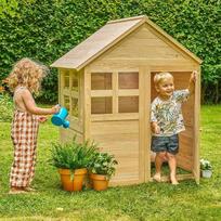 TP "Buttercup Cottage" medinis žaidimų namelis, FSC sertifikuota mediena, pritaikomas dizainas, stiklo langas, pasirenkamos grindys ir veranda, lauko pramogos vaikams, 2+ metų amžiaus
