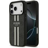 GUESS dėklas IPHONE 17 Pro, suderinamas su MagSafe GUHMP17LP4RPSK (4G spaudiniai juostelėmis) juodas