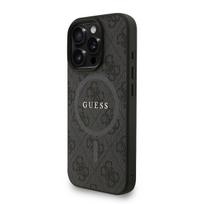 Guess PU Leather 4G Colored Ring Strap MagSafe Case for iPhone 16 Pro / Black