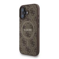 Guess PU Leather 4G Colored Ring Strap MagSafe Case for iPhone 16 / Brown