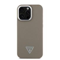 Guess PU Grained Triangle Logo MagSafe Case for iPhone 16 Pro Max / Brown