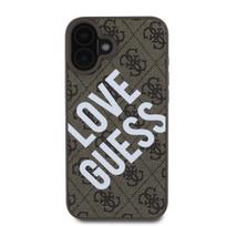 Guess PU Leather 4G Big Love Logo MagSafe Case for iPhone 16 / Brown