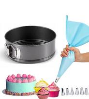 Winder Home apvali torto kepimo forma 18 cm + silikoninis konditerinis švirkštas
