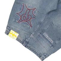 New Hip-hop Jeans for Men and Women Niche Simple Straight-leg Casual Trousers S mėlyna