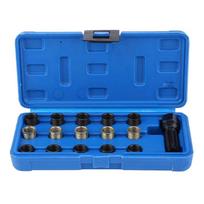 M14x1.25mm 14mm žvakių sriegių taisymo rinkinys, 16 dalių plieninis sriegiklis su plastikinėje dėžutėje, skirtas automobilių priežiūrai 1 blue