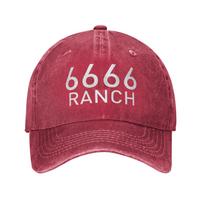 6666 Ranch Keturi Šešetai Ranch Beisbolo Kepurės Vintažinės Nusidėvėjusios Skalbtos Gyvūnai Laukynė Galvos Apdangalai Vyrams Moterims Lauko Treniruotės Kepurės One Size