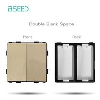BSEED 1/2/3Gang Mechanical Light Switches Function Parts EU/FR Type-c USB Socket Plug Crystal Glass Frames Free Combination Double Blank Space