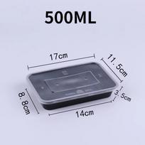 1/10 vnt. Plastikiniai vienkartiniai maisto indai Juodi išsinešimo indai su dangteliu virtuvės šaldytuvo laikymo dėžutėms salotoms sumuštiniams