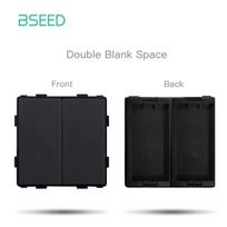 BSEED Wall Light Switch Panel 1/2/3Gang 1/2Way Mechanical Button Switch Part Power Socket Dimmer Switch DIY Function Part Black 110-250V