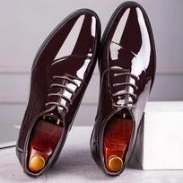 Vyriški patentinės odos batai Oxfords su raišteliais Vyriški vestuvių, vakarėlių, biuro darbo batai Elegantiški dizainerio prekės ženklo formalūs batai vyrui 38 ruda