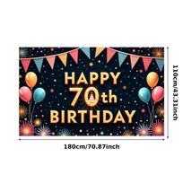 Party Backdrop Cake Decoration Birthday Decor 70th Birthday Banner Colorful Bunting Milestone Celebration Banner For Party